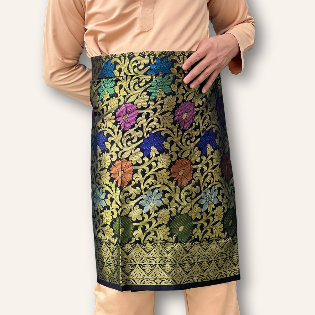 Sampin Instant Black Gold Multicolor Floral Dewasa Lelaki BG7