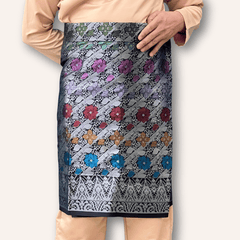 Sampin Instant Black Silver Multicolor Floral Dewasa Lelaki BS3