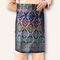 Sampin Instant Black Silver Multicolor Floral Dewasa Lelaki BS5