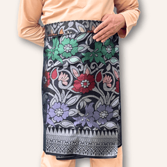 Sampin Instant Black Silver Multicolor Floral Dewasa Lelaki BS6