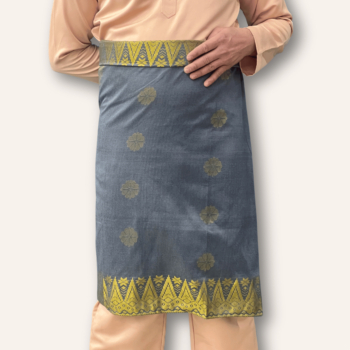 Bunga Tabur Sampin Instant Gray Gold Pinggang 26-42 Raya 2026 IN-BUN5