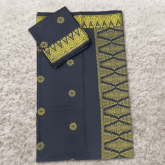 Songket Kain Pasang Bunga Black Gold Tabur Kebaya dan Baju Kurung Full Border 4.4 Meters