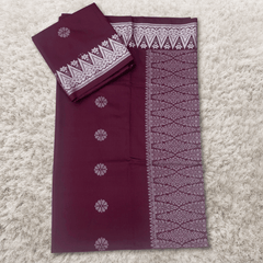 Songket Kain Pasang Bunga Maroon Silver Tabur Kebaya dan Baju Kurung Full Border 4.4 Meters