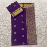 Songket Kain Pasang Bunga Purple Gold Tabur Kebaya dan Baju Kurung Full Border 4.4 Meters