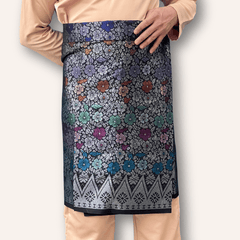 Sampin Instant Black Silver Multicolor Floral Dewasa Lelaki BS2