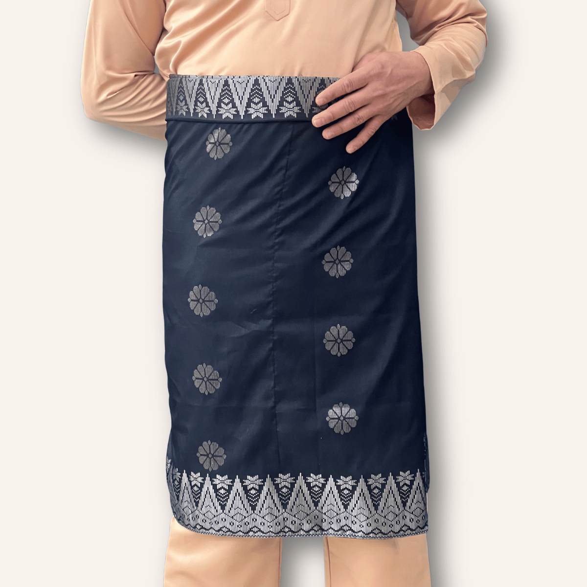 Bunga Tabur Sampin Instant Black Silver Pinggang 26-42 Raya 2026 IN-BUN1