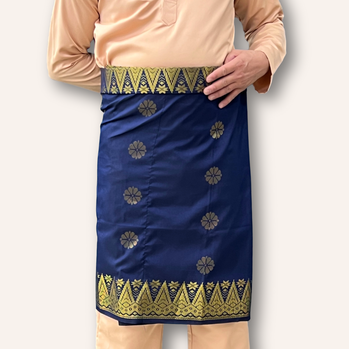 Bunga Tabur Sampin Instant Royal Blue Gold Pinggang 26-42 Raya 2026 IN-BUN8