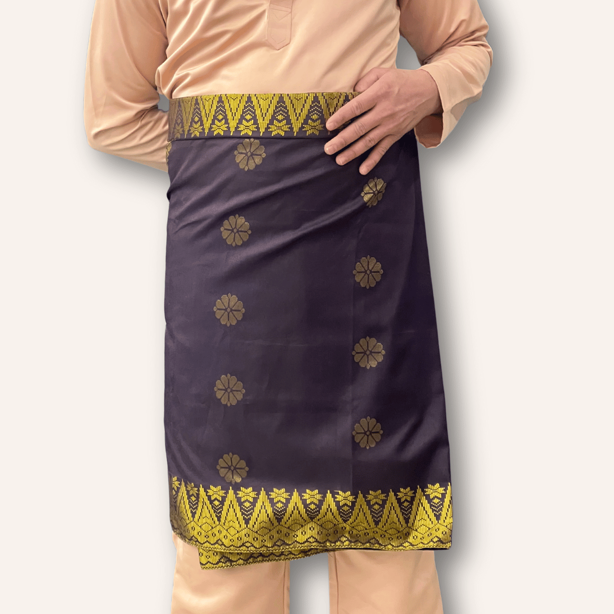 Bunga Tabur Sampin Instant Brown Gold Pinggang 26-42 Raya 2026 IN-BUN4